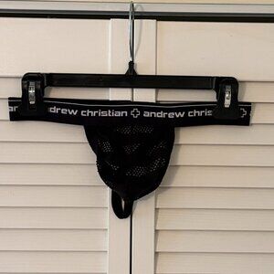 Andrew Christian Mesh Stripe Thong